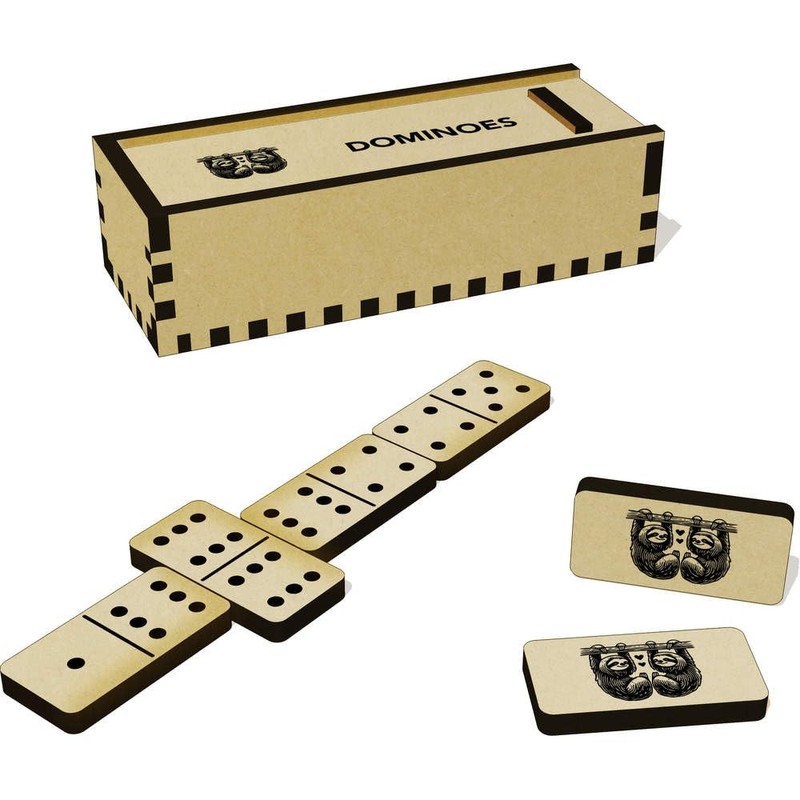 Azeeda 'Sloths In Love' Domino Set & Box (DM00043339)