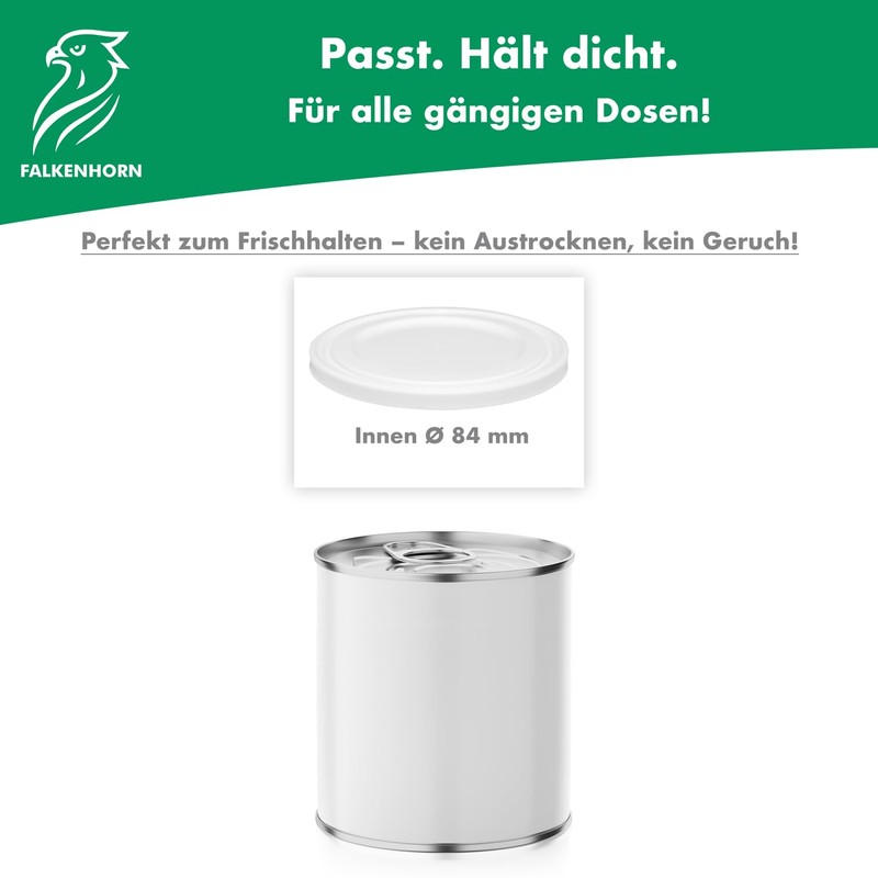 FALKENHORN White Can Lids - 2 x Plastic Lids Diameter
