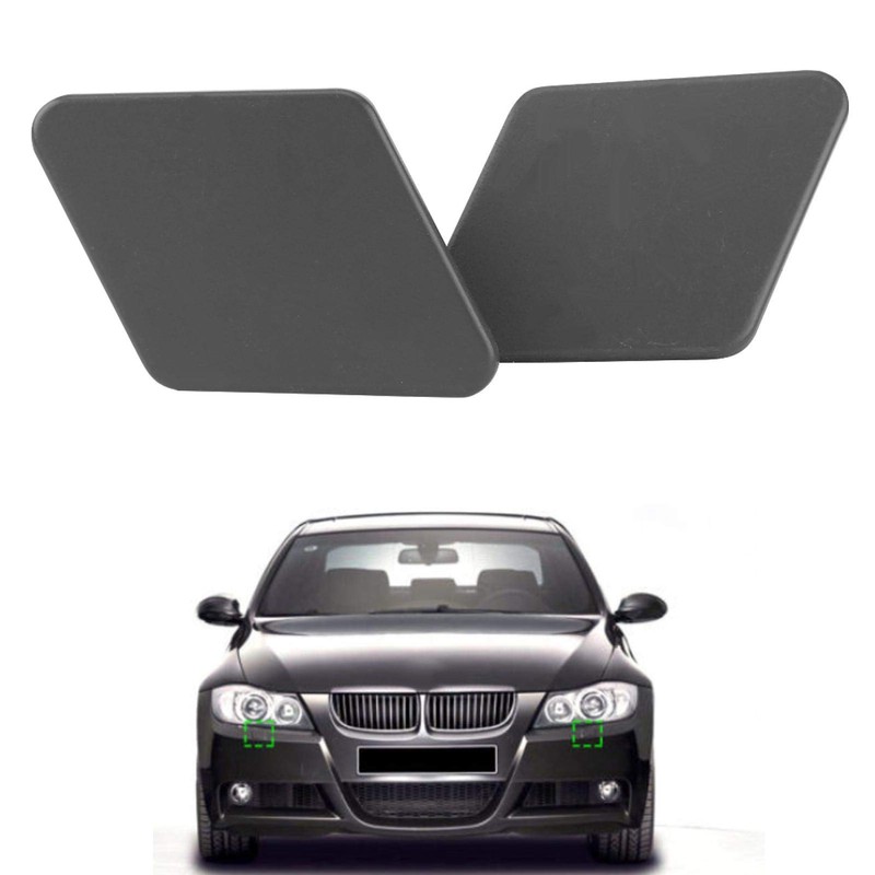 1 Pair Front Bumper Headlight Washer Nozzle Primed Cover Cap