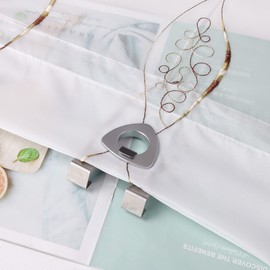 Heichkell Roman Blind, No Drilling, Voile Roman Curtain with Eyelets, Transparent Curtain with Hook Hanging, Eyelet Roller Blind with Modern Embroidery, Brown, W x H 60 x 140 cm