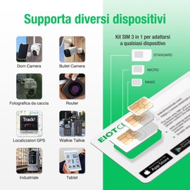 EIOTCLUB SIM Card No Contract SIM Card Compatible with Vodafone & Wind 3GB for 30 Days Data Only for LTE Camera & Hunting Camera & GPS Tracker