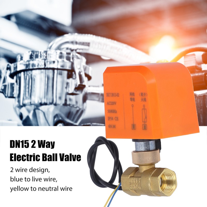 DN15 2 Way 2 Wire Electrical Ball Valve Normally Open