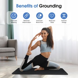 Urvoix Grounding Mat for Feet, 12" x 39" Earth Mat Grounding Pad for Sleep, Boost Energy & Wellness, Earth Therapy, Grounding at Home, Office, Work | Includes Conductive Test Pen