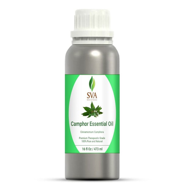 SVA Organics Camphor Essential Oil (16 Ounce) - 100% Pure and Natural Therapeutic Grade Essential Oil | Perfect for Aromatherapy, Relaxation,Skin