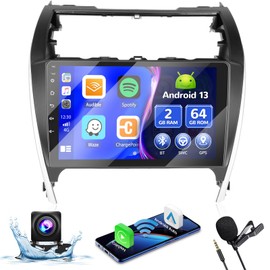 Inefala 2+64G Android 13 Carplay Radio Touch Screen Car Stereo for Toyota Camry 2012-2014, 10.1'' HD Compatible with Android Auto, AHD Backup Camera, Mirror Link, GPS, WiFi, FM RDS