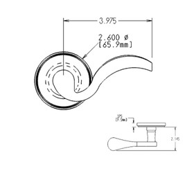 FPL Bordeaux Dummy Right Hand Lever Set - White Powder Coat (WPC)