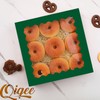 qiqee Green Pastry Box With Window 8x8x2.5 inch Donut Pie
