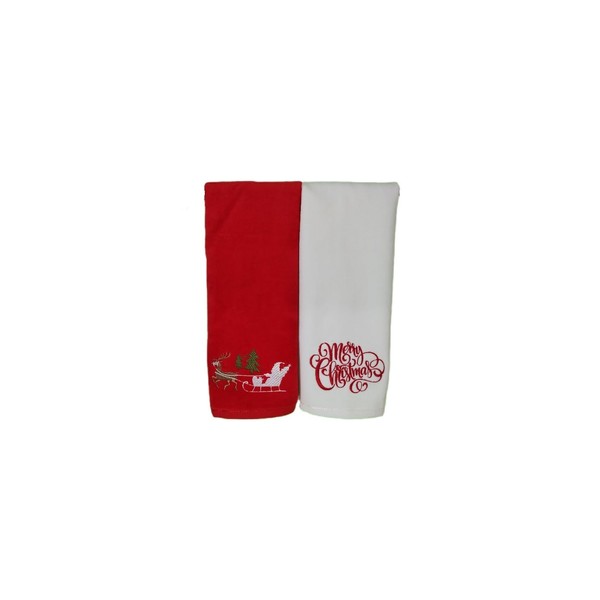 Merry Christmas Hand Towels Set, 100% Soft Cotton, Basket Stuffers,