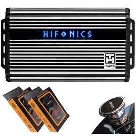 Hifonics ZTH-1225.1D Zeus Theta Compact Mono Channel Car Audio Amplifier (Silver) – Class D Amp, 1200-Watt Built-in Bass Control, Bass Remote Included with 2 Gravity Phone Holder Bundle