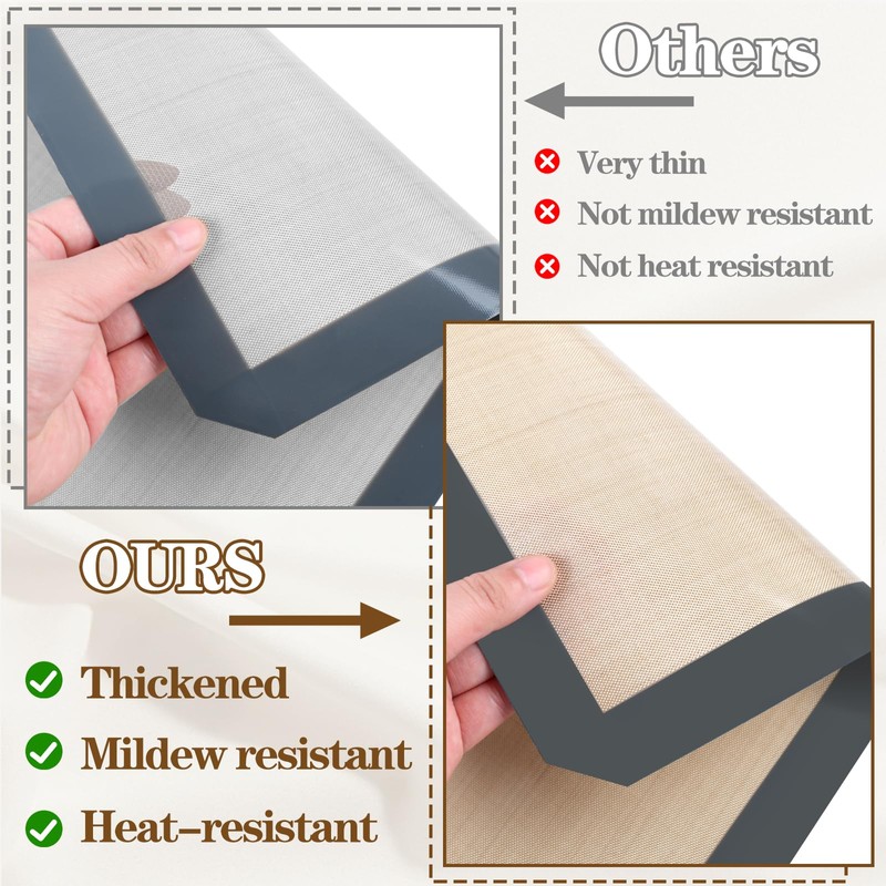 Ninsula Silicon Baking Mats, 15.7"x11.8" 2-Pack Reusable Silicon Baking Mat