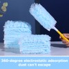 33Pcs Disposable Duster Refills, 360° Double-Sided Duster Traps with Handle