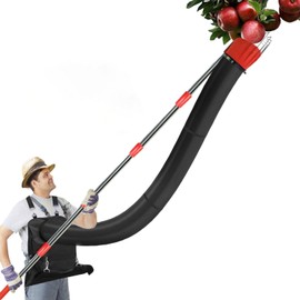 Zorpupoa Fruit Picker, 13FT Fruit Grabber Reaching Tool with Basket Funnels Collection Bag, Adjustable Fruit Picking Tool for Mango Avocado Lemon Apples Pears