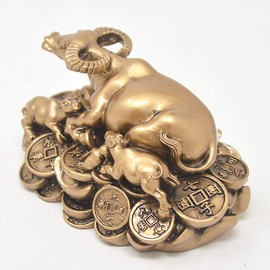 juanxian 2021 Chinese Zodiac Year of Wealth Ox Lucky Statue Figure - Peace in All Seasons W4242 (001)