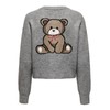 ONLY ONLTeddy Women's Knitted Cardigan with Teddy Motif, Medium Grey