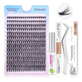 Extensiones De Pestañas Postizas Mink + Kit De Pegamento Curvatura D Magefy 8-16mm lashes maquillaje con Removedor y Pinzas y Adhesivo para pestañas