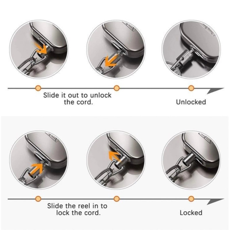 ELV Heavy Duty Self Retractable ID Badge Holder Key Reel