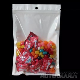 AutoGoody 2000 Zip Zipper Lock Bags Clear Plastic White Back 4.25" x 7.5" Seal Reclosable