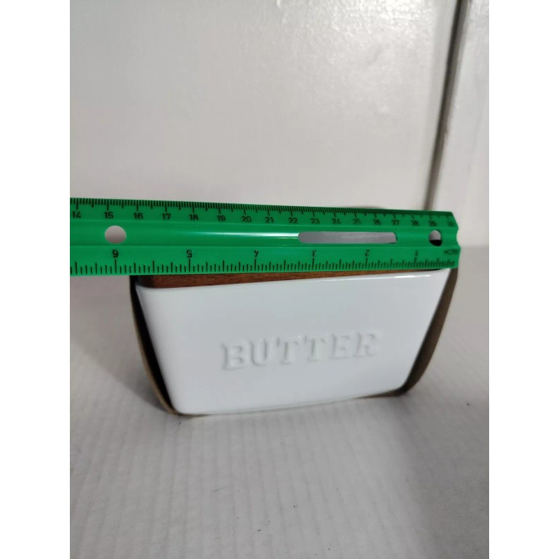 Better Homes & Gardens Porcelain Embossed White Butter Dish Acacia