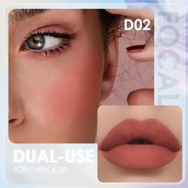 FOCALLURE Velvet-hazy Matte Cheek Lip Mud Dual-use For Lips And Cheek Lip Clay High Pigment Lipstick Blush Lasting Lip Tint