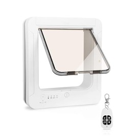 Smart Cat Door for Interior & Exterior, Automatic Opening Cat Door, Flap Opening is 7.67’’ (H) by 7'' (W), RFID Cat Pet Door with 4 RFID Collar Sensor Keys & 1 Remote & 4 Way Locking Cat Flap,