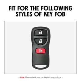 WORCAS 1 Pc Key Fob Cover Case Compatible with Infiniti FX35 FX45 I35 Q45 QX4 QX56 & Compatible with Nissan 350Z Altima Titan Versa Xterra 3 Button Keyless Entry Remote., A3 Carbon Fiber Black (1 Pc)