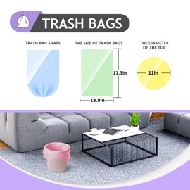 Small Trash Bags 3 Gallon 120 Count Strong Trash Bags Colorful Small Garbage Bags, Trash Can Liners for Bathroom Home Office Kitchen Bedroom, fit 5-10 Liter, 1,1.2,1.6,2,2.6,3 Gal,Multicolor