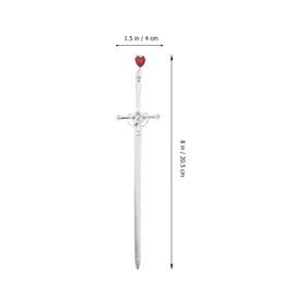 LALAFINA 2Pcs Sword Hair Sticks Chinese Style Hairpin Vintage Hair Chopstick with Tassel Gem Hair Bun Accessories for Women Girls