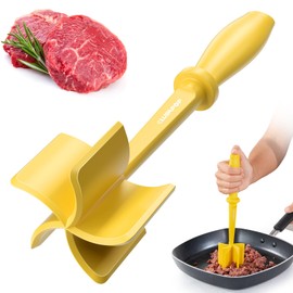 Picador de carne para carne molida, triturador de carne resistente al calor para carne de hamburguesa, 5 cuchillas curvadas triturador de carne molida, picador de espátula de carne de nailon, picador