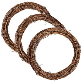 Aisszhao 20cm Natural Grapevine Wreath 3pcs Christmas Wreath Door Round Garland Vine Branch Wreath DIY Craft Xmas Wedding Holidays New Year Garden Home Party Decors(20+20+20)