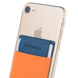 [Sinjimoru] Notebook Type Card Case, SUICA PASMO Card Slot Purse Case Compatible with iPhone 14 Plus Pro Pro Max iPhone 13 12 Series Smartphone Back Card Holder, Shinjipouch flap, Orange