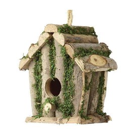 Handmade Square Log Hut - Bird Nesting Box