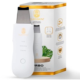 CLEOSKIN. Espátula Peeling Ultrasónico. Exfoliación, depurador facial de poros. Incluye 2 fundas de silicona para limpieza facial. Skin scrubber, elimina células muertas de la piel, skincare, belleza.