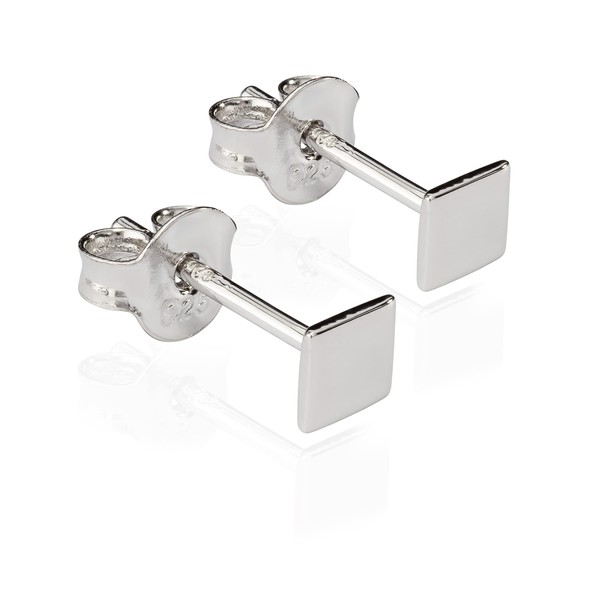 NKlaus Pair of Stud Earrings Plate 925 Silver Tarnish-Resistant Glossy