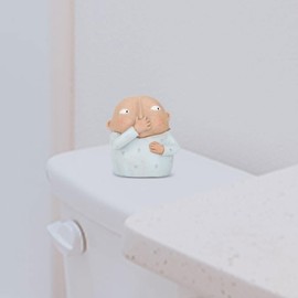 Fonowx Holding Nose Bathroom Statue Holding Nose Sculpture Kitschy,Cute Weird Vulgar Figurine,Resin Ornament for Toilet Laundries