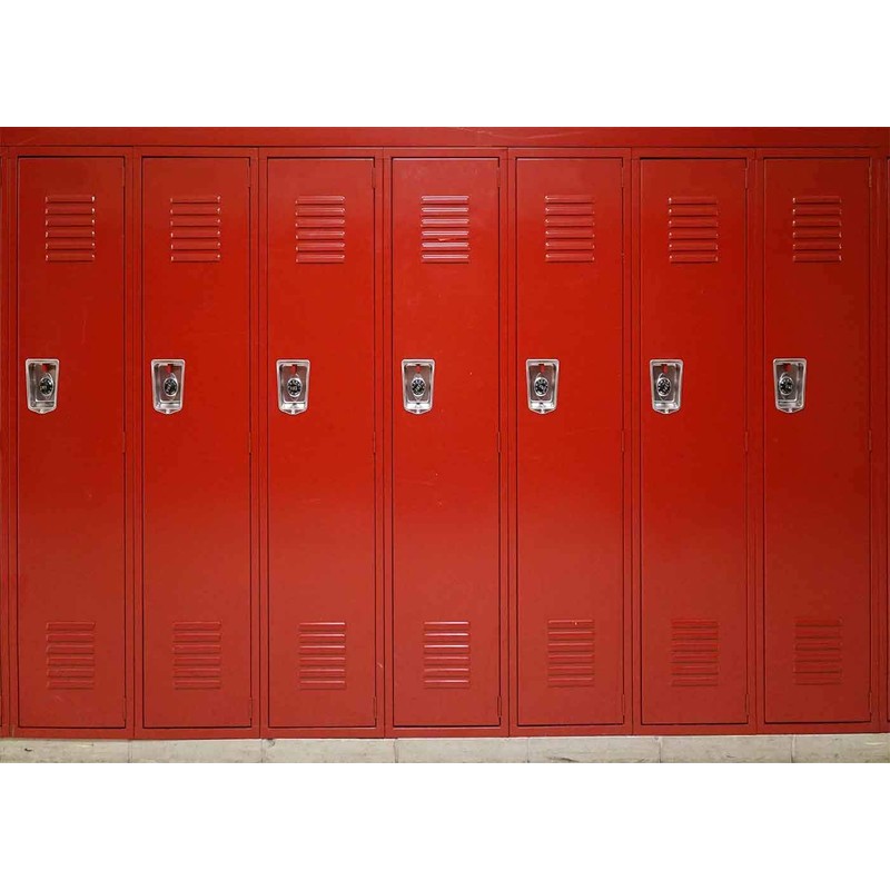 EOA 7(W) x5(H) FT Red Locker Backdrop Sports Gym School