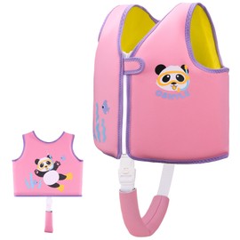 OSHYLE Kids Life Jacket Toddler Arm Bands Vest with Seat Belt Buoyancy Aid (Pink, L(6-9))