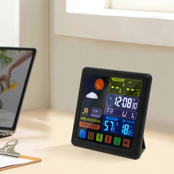 3 Channels Digital Weather Station Multi-function Alarm Calendar W/ Touch