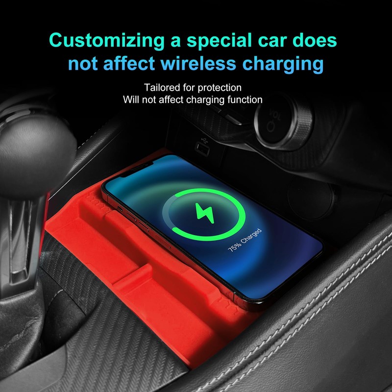 FDAIUN Wireless Charging Protective Pad for Ford Mustang 2024-2025 Silicone