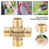 MOUMOUTEN Brass Pipe Fittings, Full Male Thread Cross 4 Tee