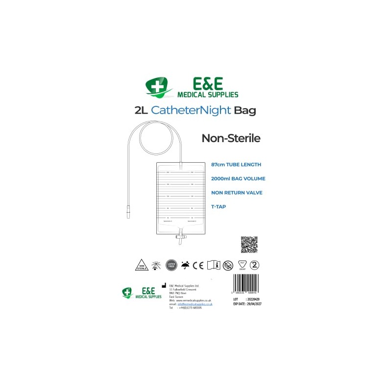 E&E Medical Supplies Ltd. 25pcs Pack E&E 2000ml Urine Drainage