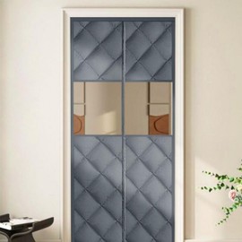 Padded Thermal Insulated Full Cover Draft Blocker Curtain for Entrance Doors 100x220cm