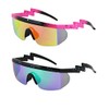 FLAWLESS EYEWEAR Semi Rimless Goggle Style Retro Rainbow Mirrored Lens