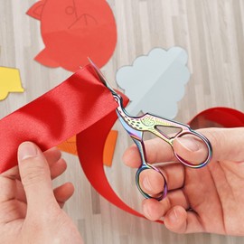 Embroidery Scissors, Small Stork Scissors Crane Design Sewing Scissors, Stainless Steel Sharp Scissors, Suitable for Embroidery, Needlework, DIY Crafts and Daily Use, Set of 3, Colorful