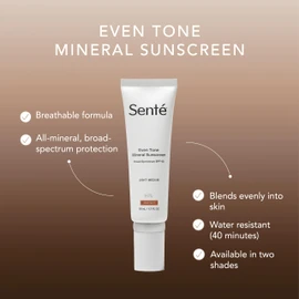 Senté Even Tone Mineral Sunscreen Tinted Broad-Spectrum Lotion- Light-Medium SPF 40 - UVA/UVB Protection - 40-Min Water-Resistant - 50 ml