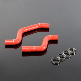 G-PLUS Silicone Radiator Hose Kit Clamps Compatible With 2000-2004 Toyota Tundra V6/V8 SR5,Red