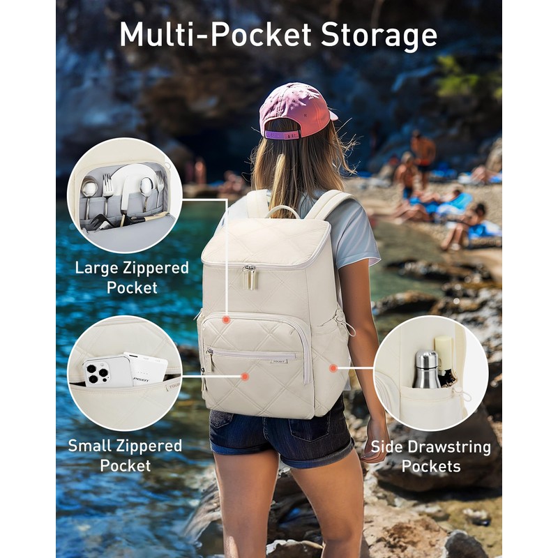 TOURIT Insulated Backpack Cooler: 30 Cans Waterproof Leakproof Soft Cooler