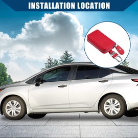 Hihaha Faux Leather Zipper Car Key Fob Case Pocket Money Holder / 1Pcs Red