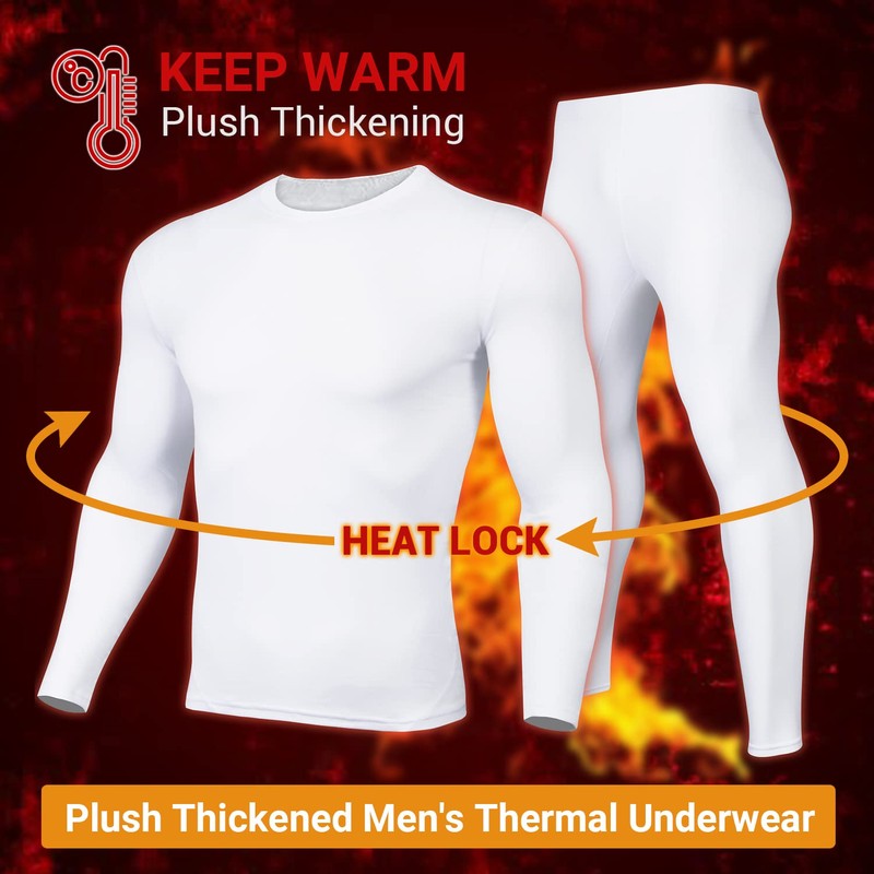 PISIQI Ropa Interior térmica para Hombre, con Forro Polar Ultra