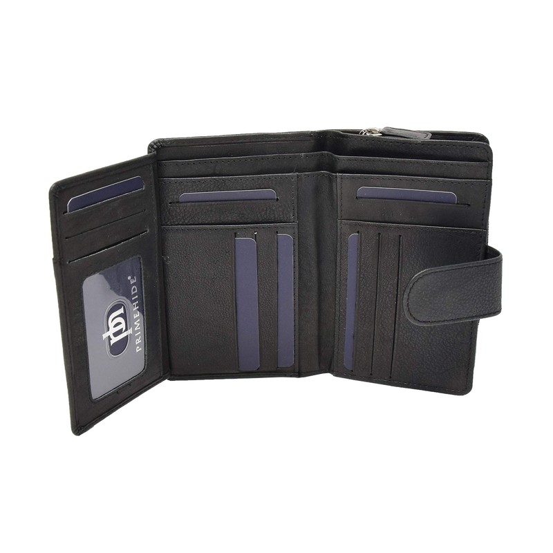 Womens Soft Real Leather Purse Trifold Booklet Clutch Credit Card
