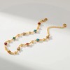 18K Gold Plated Anklet, Adjustable Bohemian Heart Shaped Coloured Zirconia